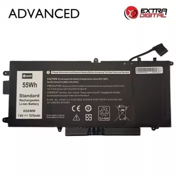 Extra Digital Advanced NB442300 nešiojamojo kompiuterio baterija, skirta Dell K5XWW - 7270mAh, 7.6V, 4 elementų Li-ion