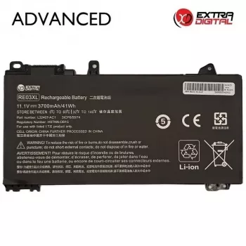 Extra Digital Advanced NB462551 atsarginė baterija, skirta HP RE03XL – 3700mAh 11.55V Li-ion, 3 elementų, juoda