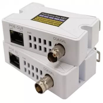 EXTRA DIGITAL PoE 10/100M Extender per koaksialinį kabelį, iki 500 m, rinkinys