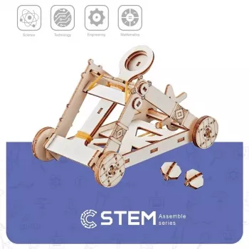 EXTRA DIGITAL Wooden Construction Kit Catapult, Educational Model