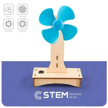 EXTRA DIGITAL Wooden Construction Kit Electric Fan Educational Model