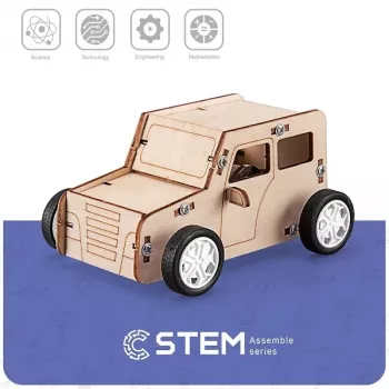 EXTRA DIGITAL medinis konstravimo rinkinys inercinis automobilis, edukacinis modelis