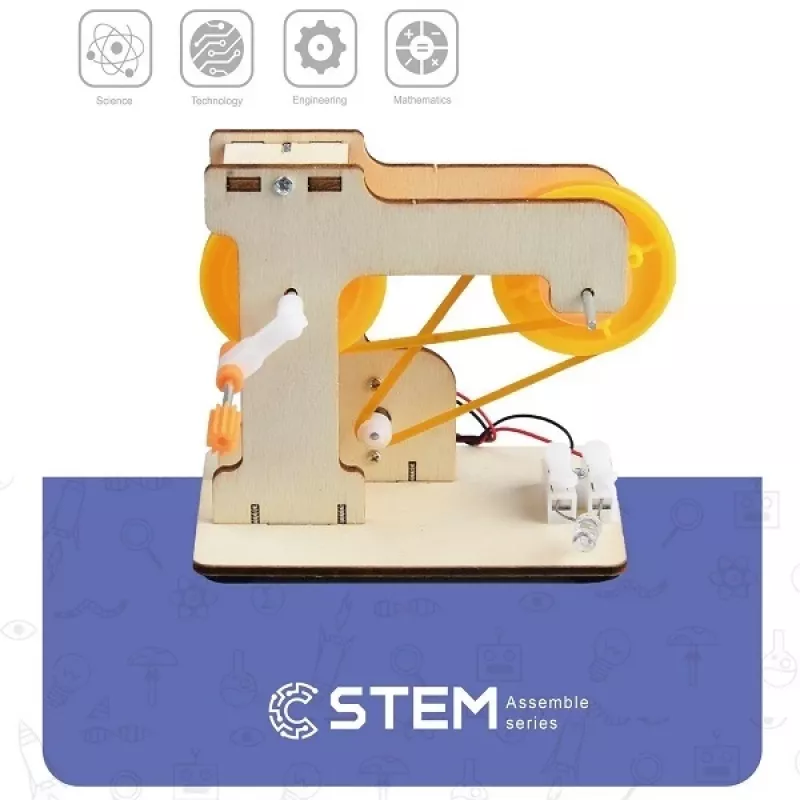 EXTRA DIGITAL Wooden Construction Kit Rotating Generator Educational Model