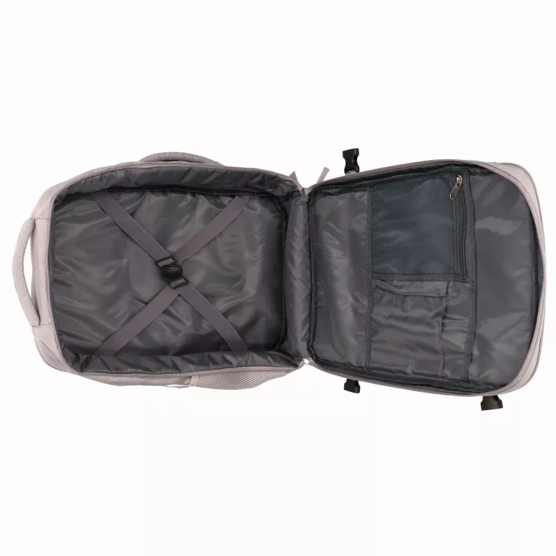 EXTRALINK Black Forest KM03 Cabin Travel Backpack 45x20x30 cm su 2 kosmetinėmis – pilka