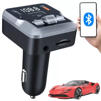 EXTRALINK Bluetooth FM siųstuvas su 2 USB įkrovimo prievadais ir „MicroSD“ kortelių lizdu