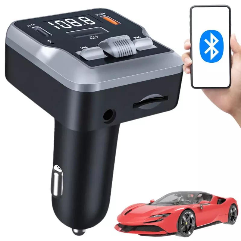 EXTRALINK Bluetooth FM siųstuvas su 2 USB įkrovimo prievadais ir „MicroSD“ kortelių lizdu