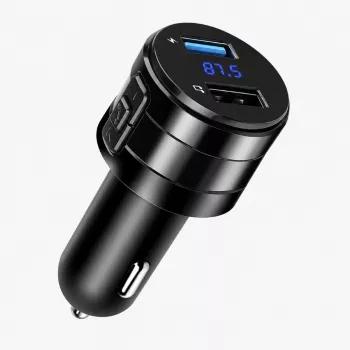 EXTRALINK Bluetooth FM siųstuvas su 2x USB įkrovikliu, laisvų rankų skambučiais, juodas