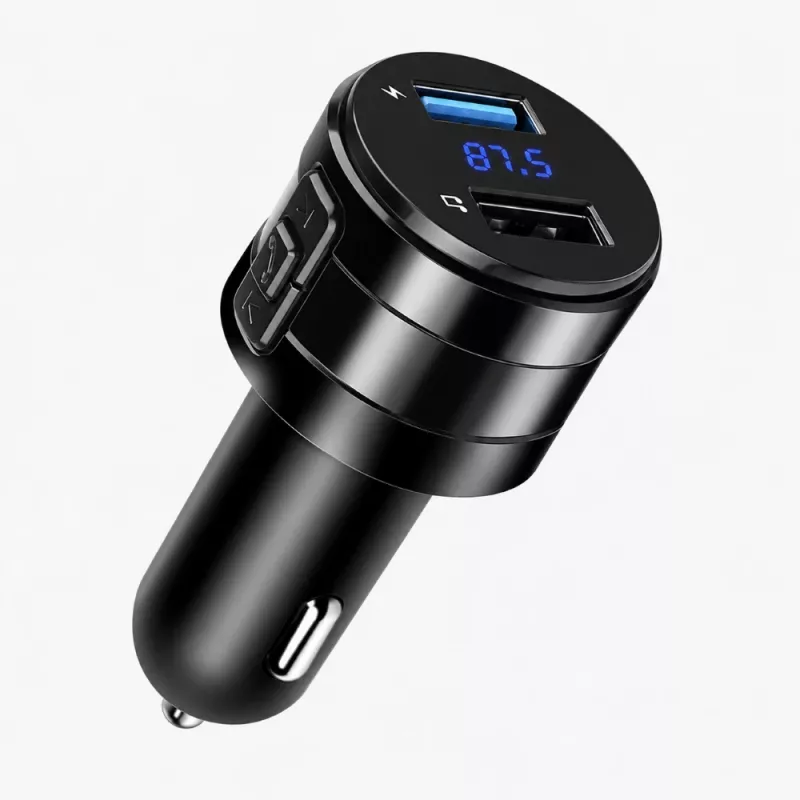 EXTRALINK Bluetooth FM siųstuvas su 2x USB įkrovikliu, laisvų rankų skambučiais, juodas