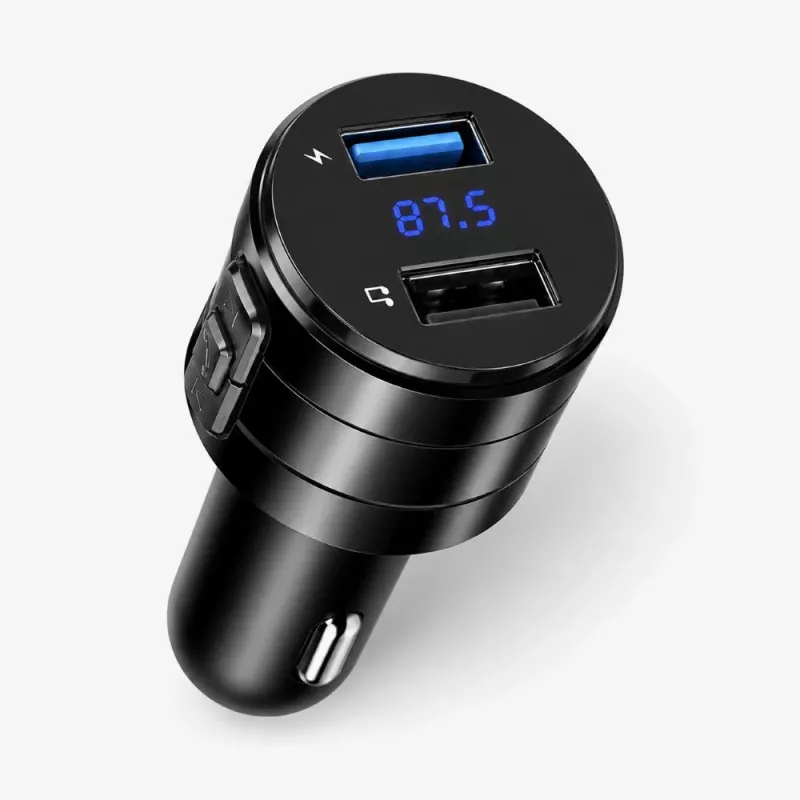 EXTRALINK Bluetooth FM siųstuvas su 2x USB įkrovikliu, laisvų rankų skambučiais, juodas