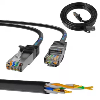 Extralink Cat.5e FTP LAN Patch laidas 10m, varinis vytos poros tinklo kabelis
