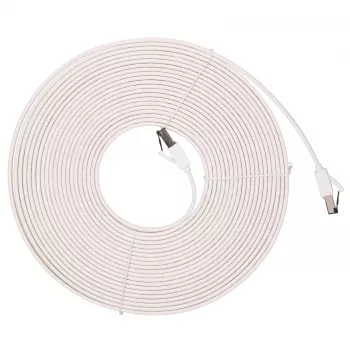 EXTRALINK Cat.8 U/FTP plokščias Ethernet jungiamasis laidas 10m 40Gbps baltas