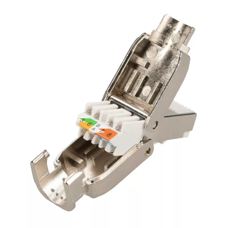 Extralink CAT6A RJ45 įrankio nereikalaujanti jungtis – UTP 8P8C auksuota 10Gbps Ethernet kištukas