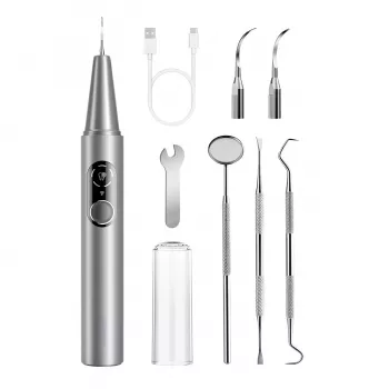 EXTRALINK CS-02 ultragarsinis dantų akmenų šalintuvas su kamera, 5 režimais, Wi-Fi, LED, IPX7, USB-C