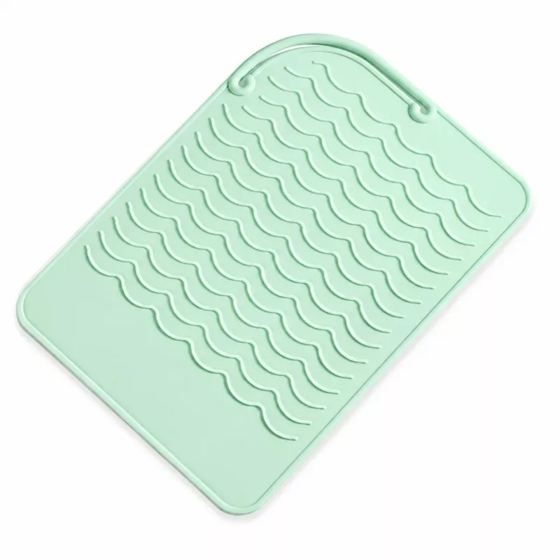 EXTRALINK HOME Silikoninis šilumos apsauginis kilimėlis plaukų tiesintuvui, 22x16 cm, žalias