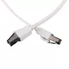 EXTRALINK LAN Patch Cord Cat.8 U/FTP 15m 40G plokščias ekranuotas folijos vytos poros laidas, grynas varis, baltas