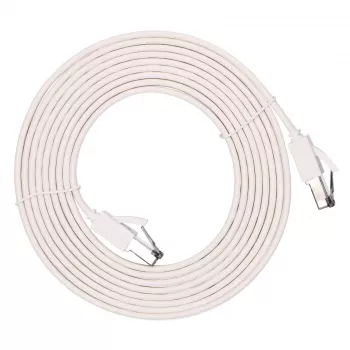 EXTRALINK LAN Patch Cord Cat.8 U/FTP 2m 40G plokščias ekranuotas folijos vytos poros laidas, vario, baltas