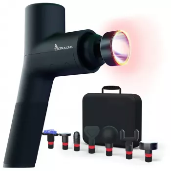 Extralink Massage Gymgun Fit 2.0 Pro masažinis pistoletas, 7 antgaliai, 6 režimai
