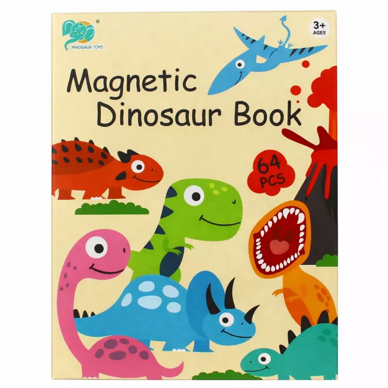 EXTRALINK TOYS Magnetinė dėlionė knyga 64 dalys Dinozaurai