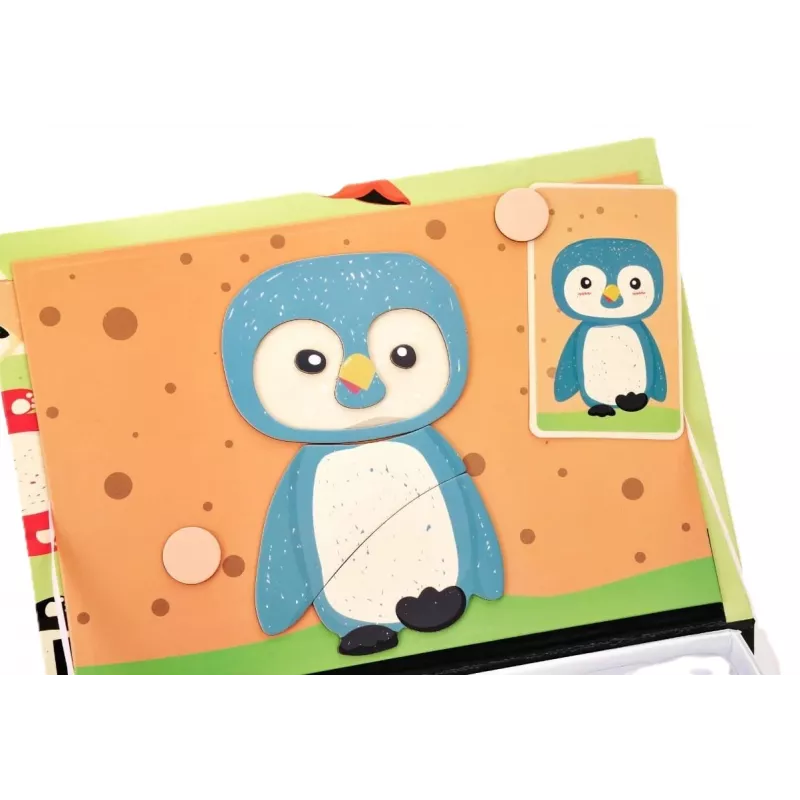EXTRALINK TOYS Magnetinė dėlionė knyga Gyvūnai 68 dalys