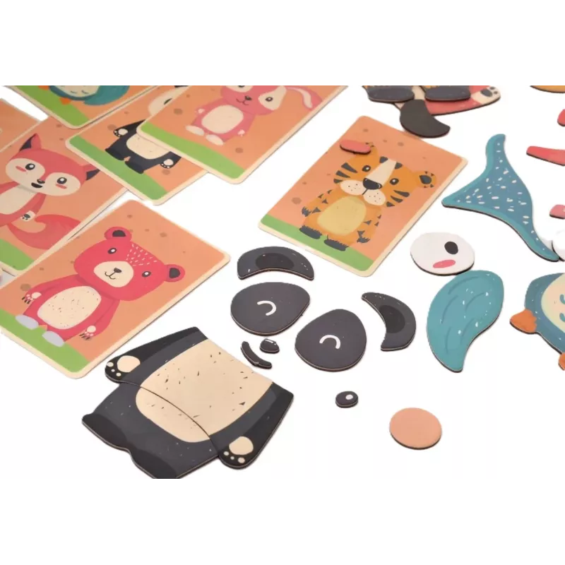 EXTRALINK TOYS Magnetinė dėlionė knyga Gyvūnai 68 dalys