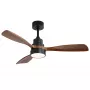 Extralink Walnut Dark 48 protingas WiFi lubų ventiliatorius su LED šviesa, tamsus riešutas, 122cm, Tuya programa, nuotolinio valdymo pultas, DC variklis, 6 greičiai, reguliuojamas šviesos ryškumas, suderinamas su Alexa ir Google