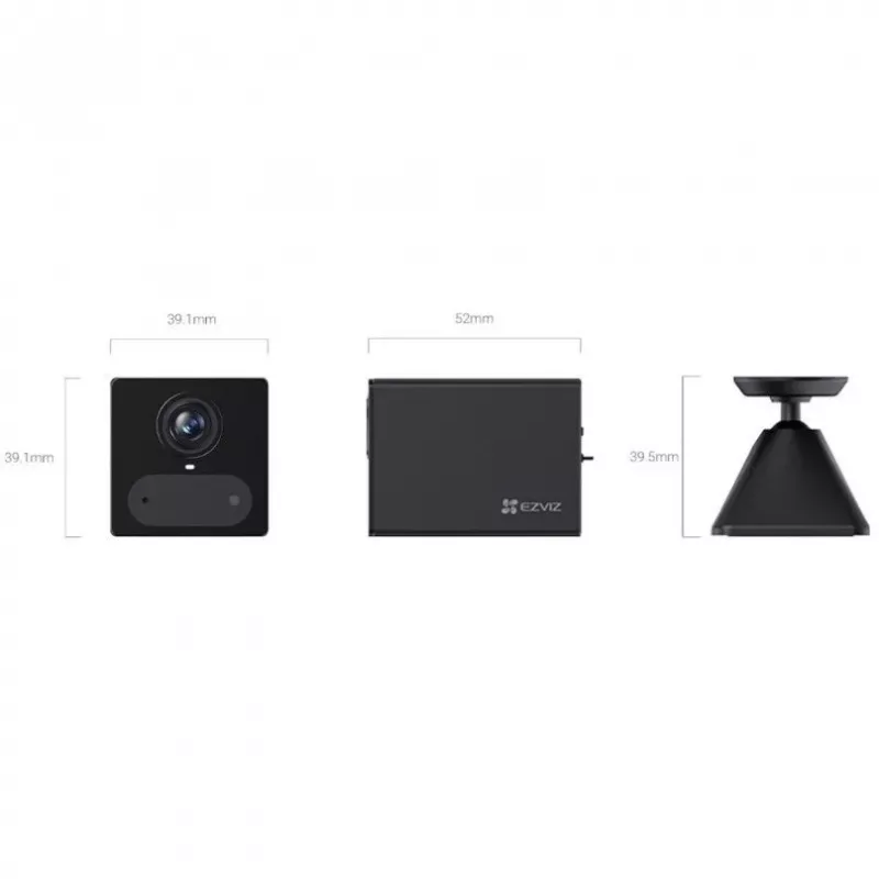 EZVIZ CB2 2K+ 3MP 4G LTE baterijinė apsaugos kamera su spalvotu naktiniu matymu, IP65, PIR detekcija, dvipusiu pokalbiu, „MicroSD“ iki 512 GB