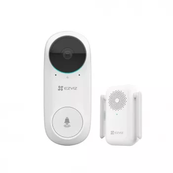 EZVIZ DB2C belaidis vaizdo skambutis 1080p Full HD, 160° FoV, naktinis matymas, dvipusis garsas, IP65, maitinamas baterija, veikia su Alexa/Google Assistant