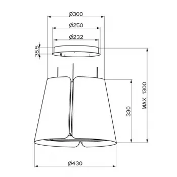 Faber Beat Titanium Matt F45 sieninis gartraukis, 45 cm, 630 m³/h, LED