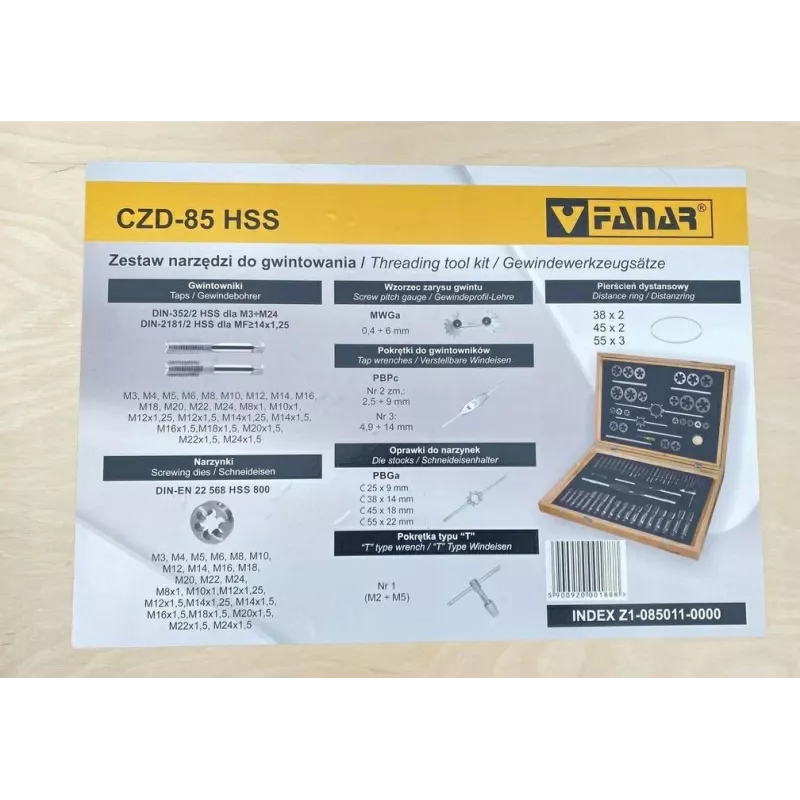 FANAR Threading Tool Set M3-M24 HSS CZD-85
