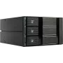 Fantec BP-SA2131 3 skyrių SAS/SATA pagrindinės plokštės modulis 5,25 colio skyriui - be dėklų, karšto keitimo, 70 mm ventiliatorius, juodas aliuminis 2185