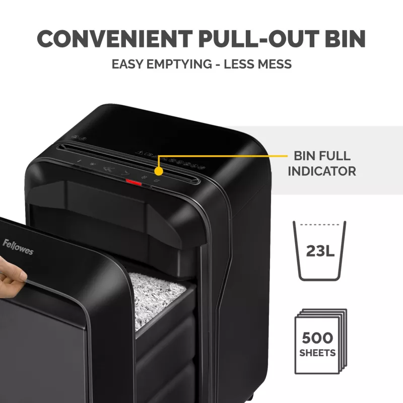 Fellowes Powershred LX210 Micro-Cut Shredder, 15 lapų, 23 litrai, juoda