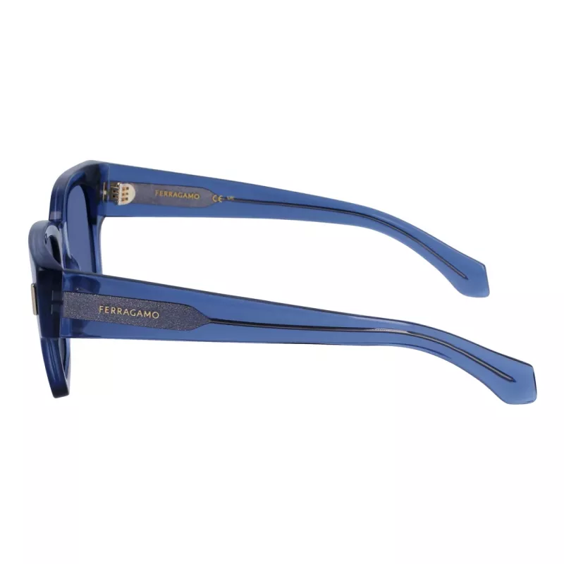 FERRAGAMO Vyriški akiniai nuo saulės SF2010S522143 - stačiakampis acetatinis rėmelis, UV400 apsauga, 52 mm lęšiai