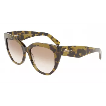 FERRAGAMO SF1061S-246 Moteriški akiniai nuo saulės Havana Acetate Brown Gradient Lęšiai 56/18/145 mm