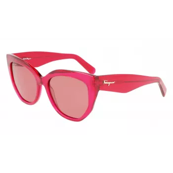 FERRAGAMO SF1061S-613 Moteriški katės akies formos akiniai nuo saulės Havana rudi gradientiniai 56/18/145 mm