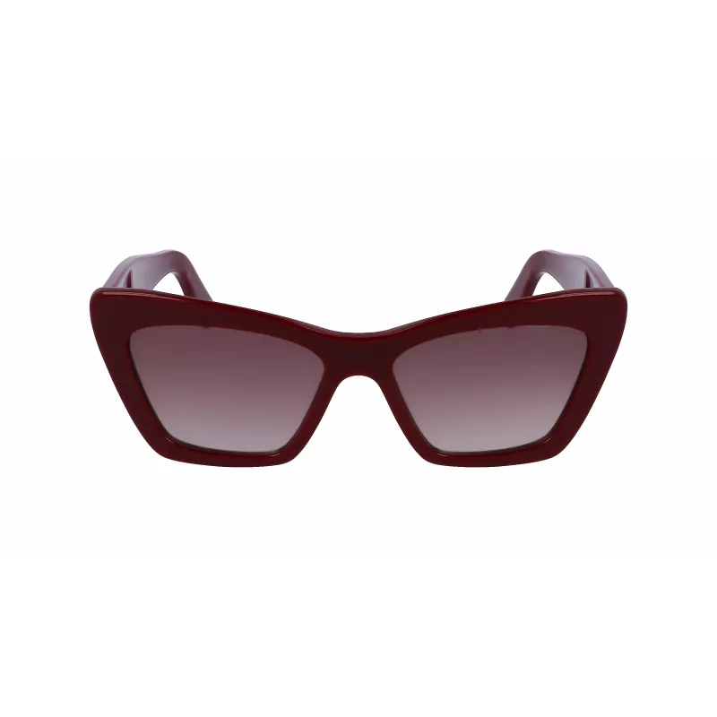 FERRAGAMO SF1081SE-603 Moteriški katės akies akiniai nuo saulės bordo rudi gradientiniai 55mm