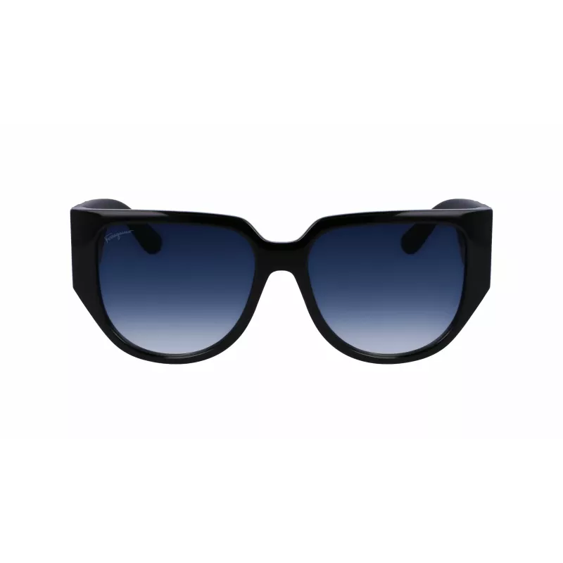 Ferragamo SF1088SE-001 Moteriški akiniai nuo saulės Drugelio formos acetatiniai Juodi Pilki 57mm