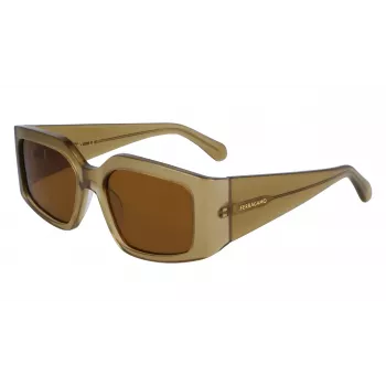FERRAGAMO SF1101S541833 Moteriški akiniai nuo saulės - Juodas acetatinis rėmelis, pilki gradientiniai lęšiai, 54 mm