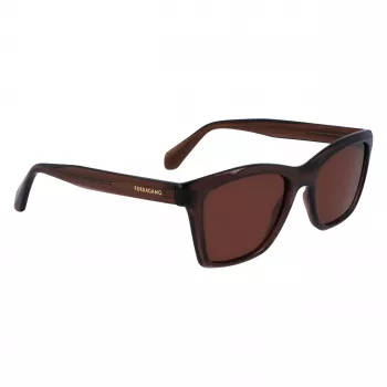 FERRAGAMO SF2001S-232 Unisex akiniai nuo saulės Havana Brown Square Acetate rėmelis Brown lęšiai 54/20/145 mm