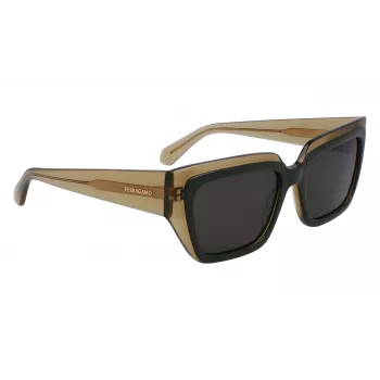 FERRAGAMO SF2002S-327 Moteriški akiniai nuo saulės Havana Acetate Brown Gradient 55mm