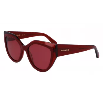 FERRAGAMO SF2004S-618 Moteriški drugelio formos akiniai nuo saulės Havana acetatas rudi gradientiniai lęšiai 53/18/140 mm
