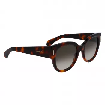 FERRAGAMO SF2007S-240 Moteriški katės akies formos akiniai nuo saulės Havana Brown Gradient 51mm