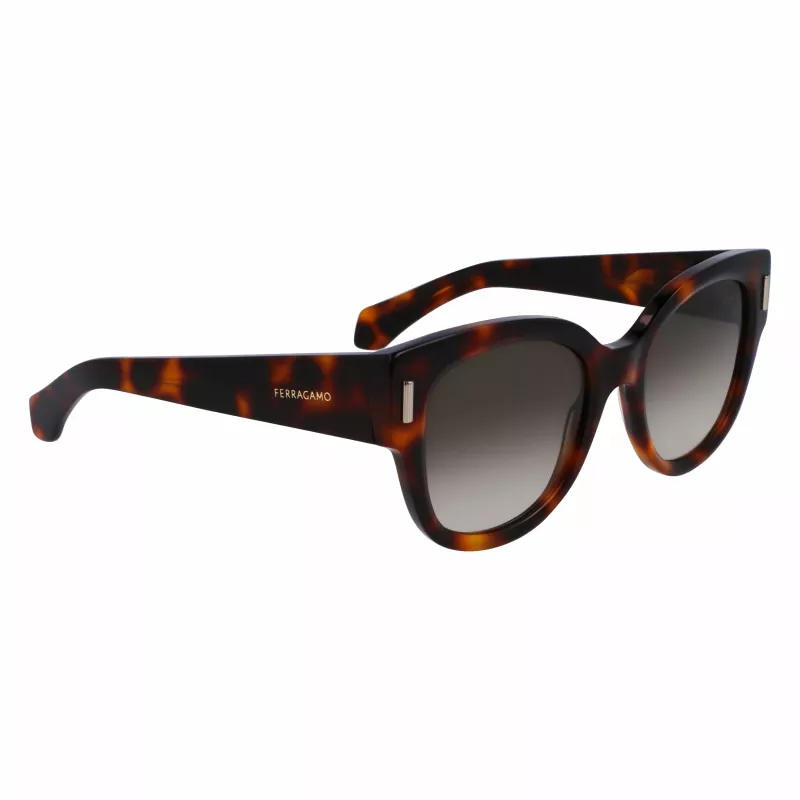 FERRAGAMO SF2007S-240 Moteriški katės akies formos akiniai nuo saulės Havana Brown Gradient 51mm
