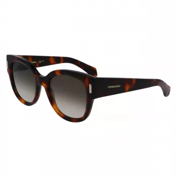 FERRAGAMO SF2007S-240 Moteriški katės akies formos akiniai nuo saulės Havana Brown Gradient 51mm