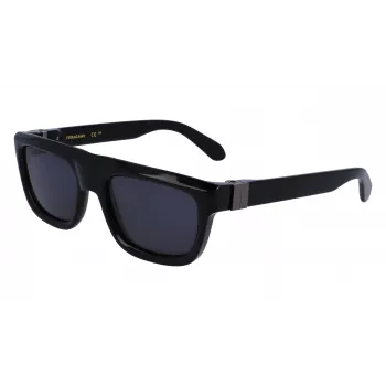 FERRAGAMO SF2009S-001 Vyriški akiniai nuo saulės - Juodas rėmelis, pilki lęšiai 56/21/145 mm