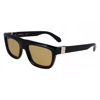 FERRAGAMO SF2009S-011 Vyriški akiniai nuo saulės - Juodas rėmelis, pilki lęšiai, 56/21/145 mm