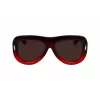 FERRAGAMO SF2029SE-615 Moteriški akiniai nuo saulės - Raudonas acetatinis rėmelis, pilki gradientiniai lęšiai, 57 mm