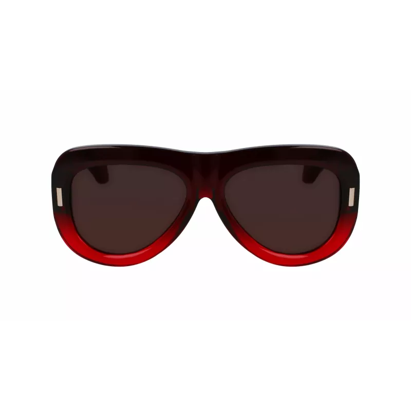 FERRAGAMO SF2029SE-615 Moteriški akiniai nuo saulės - Raudonas acetatinis rėmelis, pilki gradientiniai lęšiai, 57 mm