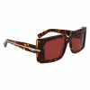 FERRAGAMO SF2032S-242 Moteriški akiniai nuo saulės Havana acetatas kvadratinis rėmas rudi gradientiniai lęšiai 55/19/140 mm