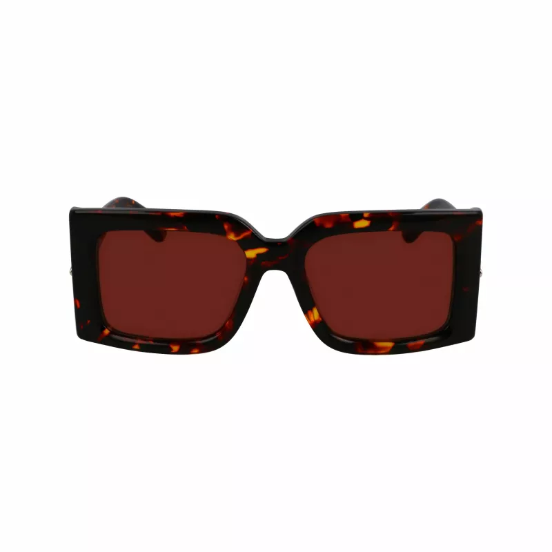 FERRAGAMO SF2032S-242 Moteriški akiniai nuo saulės Havana acetatas kvadratinis rėmas rudi gradientiniai lęšiai 55/19/140 mm