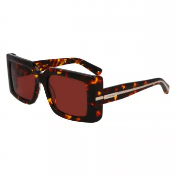 FERRAGAMO SF2032S-242 Moteriški akiniai nuo saulės Havana acetatas kvadratinis rėmas rudi gradientiniai lęšiai 55/19/140 mm